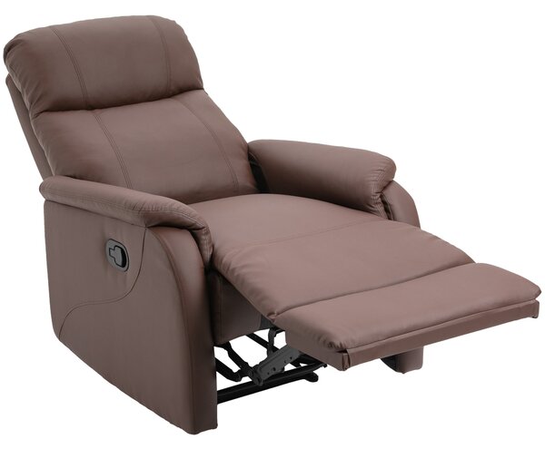 Poltrona Relax Reclinabile Manuale in Similpelle Marrone