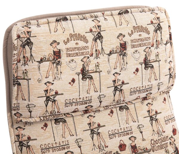 Poltrona Reclinabile con Poggiapiedi in Metallo e Tessuto Beige