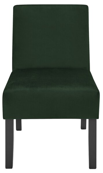 Sedia Imbottita in Tessuto Vellutato Motti Deva Verde Scuro