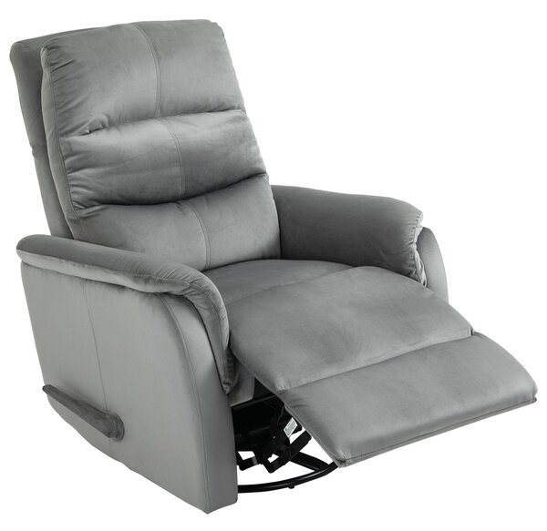 Poltrona Relax Reclinabile Manuale in Tessuto Grigio