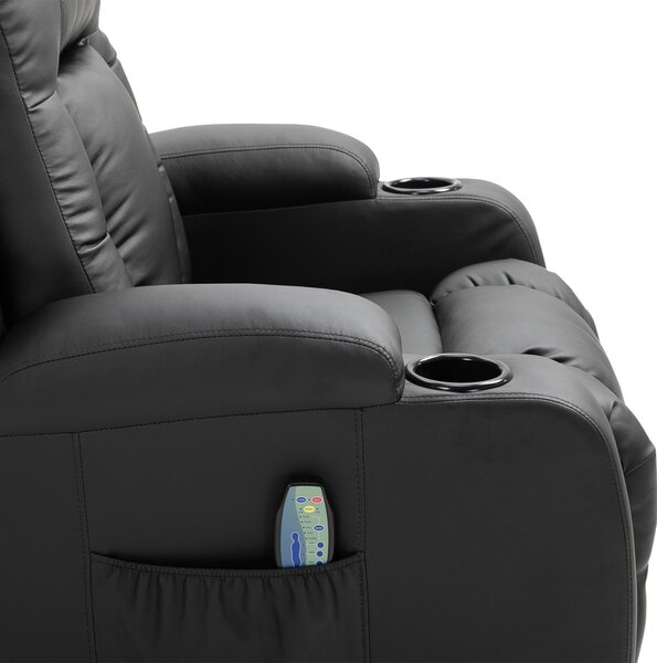 Poltrona Relax Massaggiante Reclinabile Riscaldante 8 Motori Nero