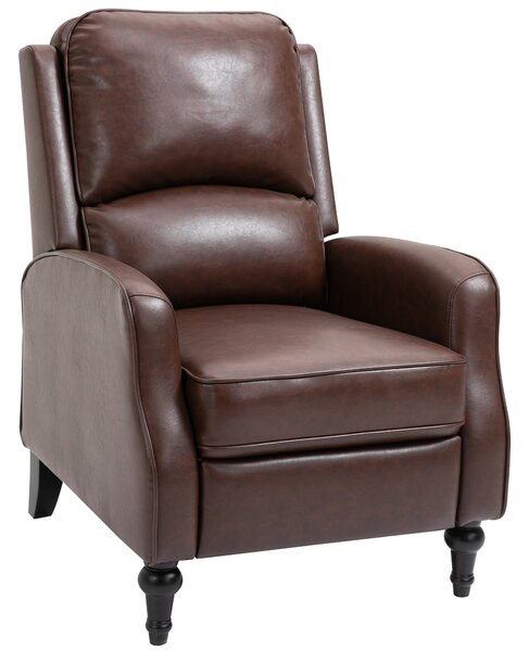 Poltrona Relax Reclinabile Manuale in Similpelle Marrone