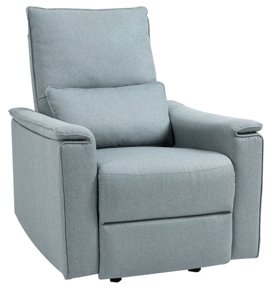 Poltrona Relax Reclinabile Manuale in Tessuto Grigio-Verde