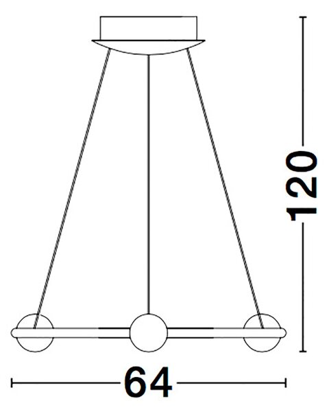 Luce dimmerabile Celia con telecomando, variante: 36 W, 3000 K, 2036 lm, Ø 640 mm, oro