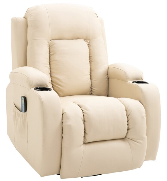 Poltrona Relax Massaggiante in Similpelle in Similpelle Beige