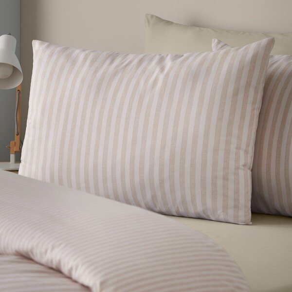 Set copripiumino e federa beige per letto matrimoniale 3 pezzi 200x200 cm Epping Textured Stripe – Catherine Lansfield