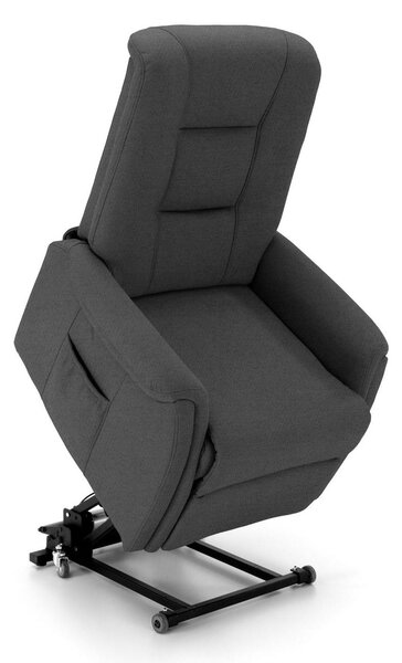 Poltrona Alzapersona Elettrica 1 Motore in Mirofibra Grigio Scuro
