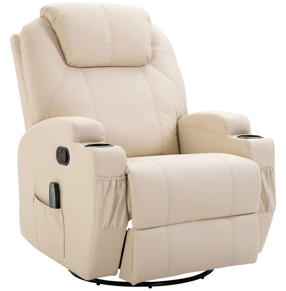 Poltrona Relax Massaggiante 84x92x109 cm in Similpelle Crema