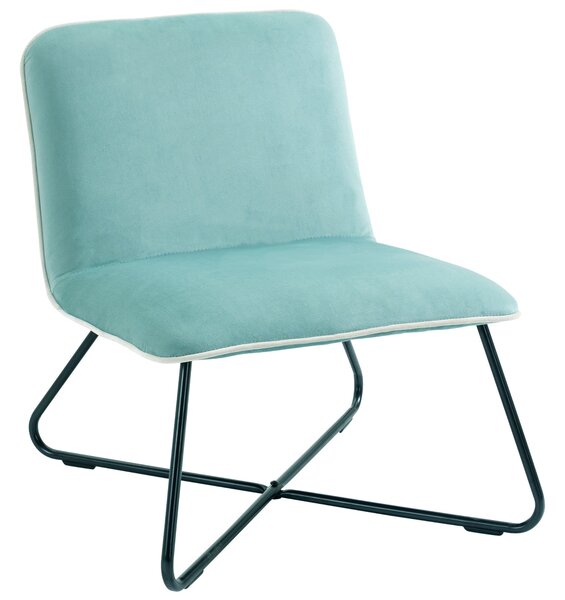 Poltrona Imbottita 55x69x68 cm in Velluto Verde