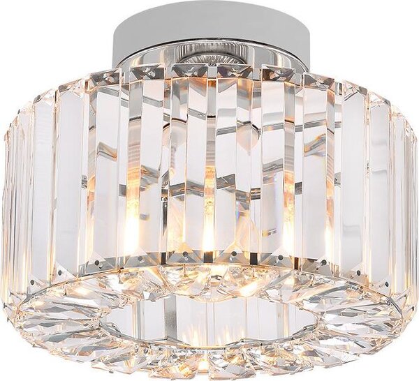 Lampada da soffitto glamour con cristalli di vetro, rotonda, cromata, 1xE27 15W, VETRO Light Prestige