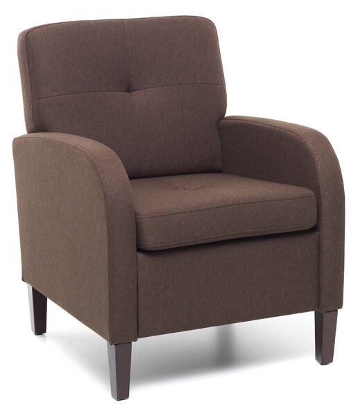 Poltrona Imbottita 64x66x82 cm in Tessuto Marrone