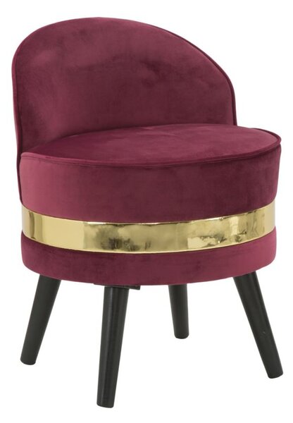 Sedia Mini Paris Bordeaux Ø45x62 cm Legno Spugna e Velluto Sintetico Bordeaux e Nero e Oro