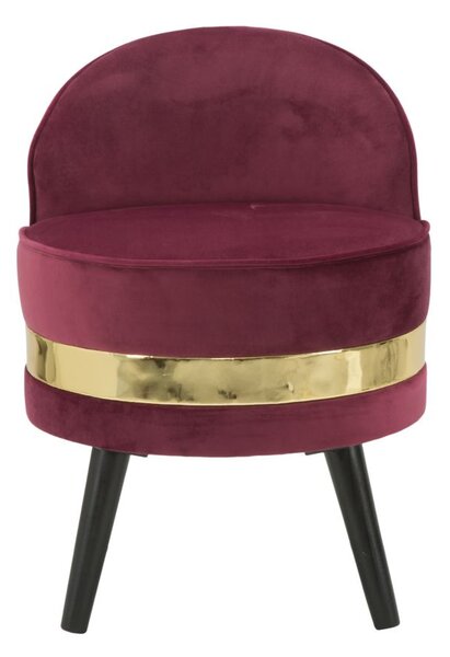 Sedia Mini Paris Bordeaux Ø45x62 cm Legno Spugna e Velluto Sintetico Bordeaux e Nero e Oro