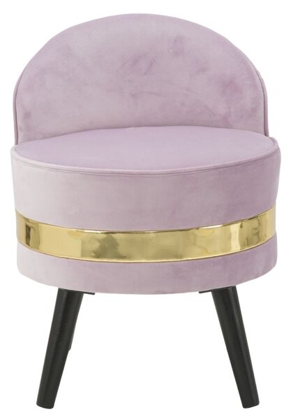 Sedia Mini Paris Rosa Ø45x62 cm Legno Spugna e Velluto Sintetico Rosa e Oro e Nero