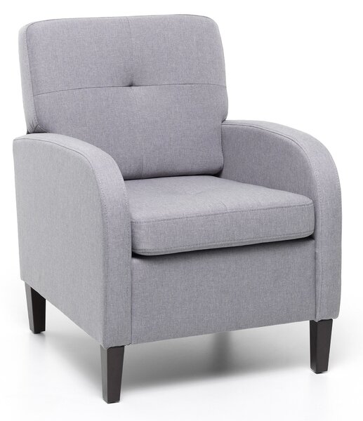 Poltrona Imbottita 64x66x82 cm in Tessuto Grigia