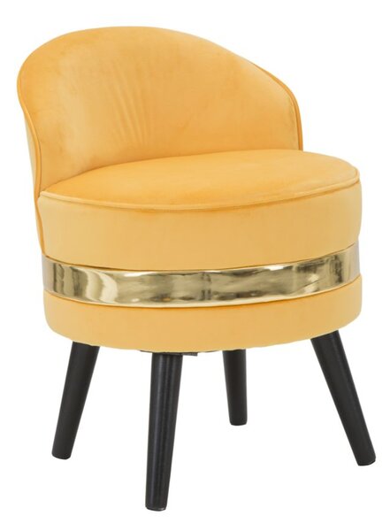 Sedia Mini Paris Arancione Ø45x62 cm in Legno Spugna e Poliestere Arancione e Oro e Nero