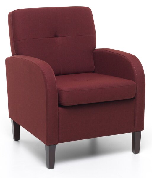Poltrona Imbottita 64x66x82 cm in Tessuto Rossa