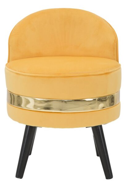 Sedia Mini Paris Arancione Ø45x62 cm in Legno Spugna e Poliestere Arancione e Oro e Nero