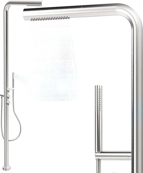 Doccia da giardino in acciaio inox doccia esterna V2A collegamento acqua calda/fredda doccia piscina doccia sauna doccia giardino acqua calda doccia