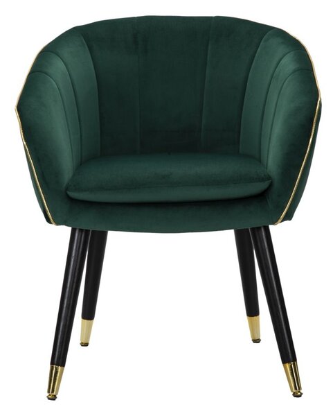 Poltrona Paris 62x58x78 cm in Legno Spugna Metallo e Poliestere Verde e Oro