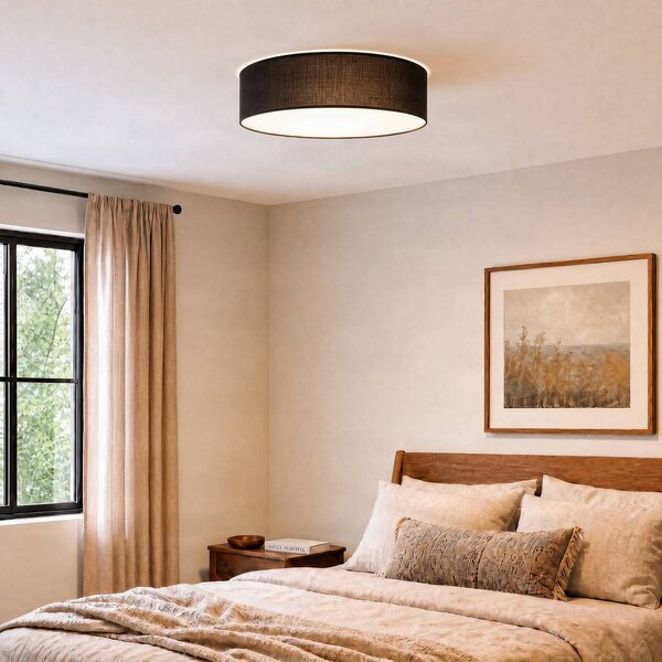 Plafoniera soffitto Marshall Milagro Lighting, dimmerabile, Nero, Soggiorno / Sala da pranzo, Legno, Moderno, Plafoniera