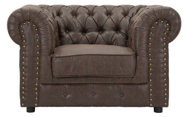 Poltrona Loft New 119x97x71 cm Legno e Metallo e Spugna e Tessuto Marrone