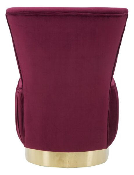 Poltrona Lady Bordeaux 60x55x79 cm in Legno e Spugna e in Ferro e Poliestere Bordeaux e Oro