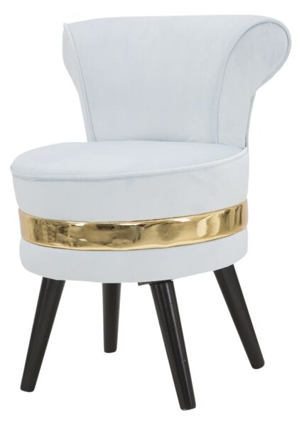 Sedia Mini Paris New Celeste Ø47x64 cm in Legno Spugna e Poliestere Azzurro e Oro