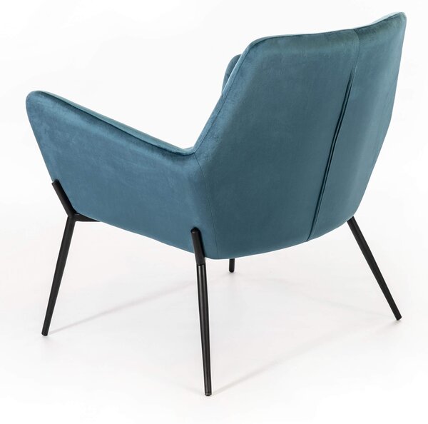 Poltrona 71,5x54x70 cm in Metallo e Velluto Blu