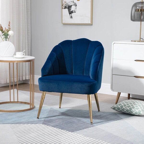 Poltrona Imbottita 63x65x84 cm in Velluto Blu