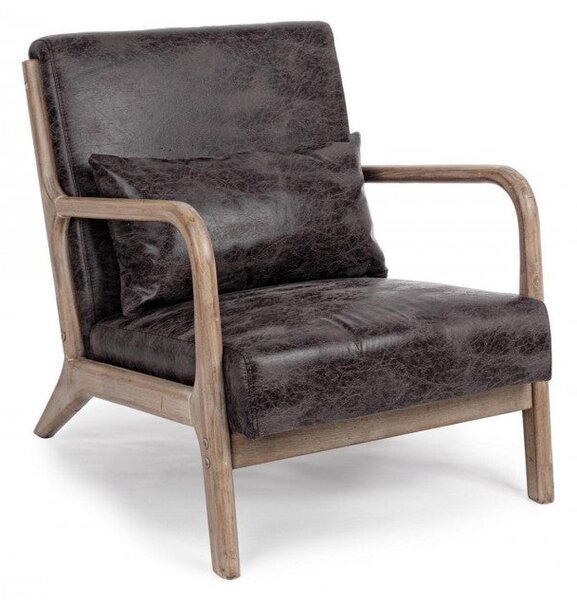 Poltrona con Cuscini Ancilla Dark in Similpelle