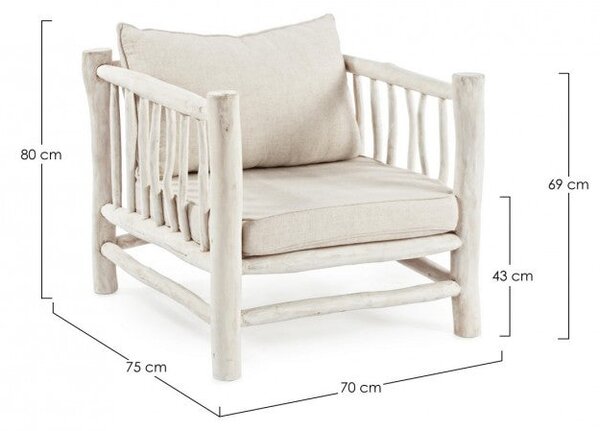 Poltrona con Cuscini Sahel in Teak
