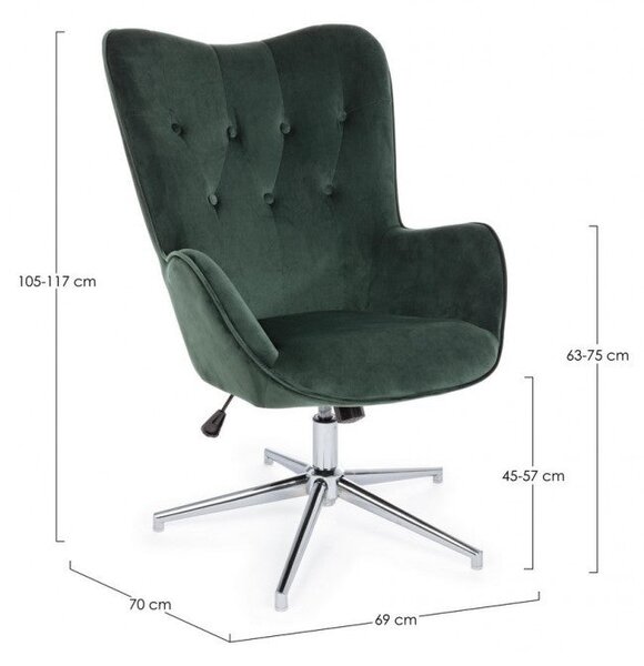 Poltrona Farida Velluto Verde in Velluto