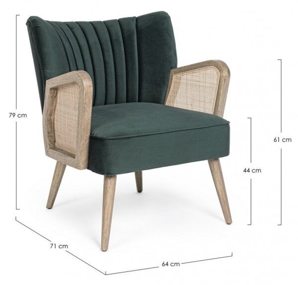 Poltrona Virna Verde in Legno