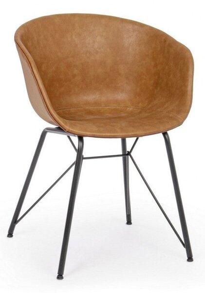 Sedia Warhol Cuoio Vintage in Similpelle Cuoio