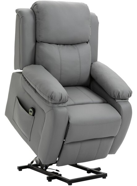 Poltrona Alzapersona Elettrica 1 Motore in Similpelle Grigio
