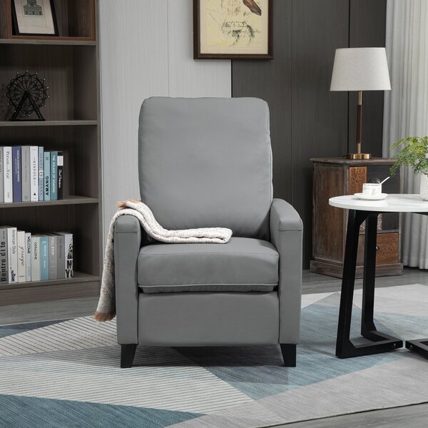 Poltrona Relax Manuale Reclinabile in Similpelle Grigio
