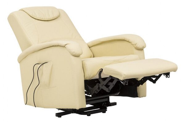 Poltrona Relax Elettrica Massaggiante 72x95/182x106/145 h cm in Similpelle Beige