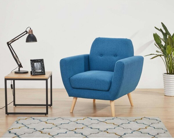 Poltrona Burton 84x79x86 h cm in Tessuto Blu