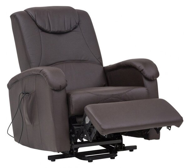 Poltrona Relax Elettrica Massaggiante 72x95/182x106/145 h cm in Similpelle Marrone
