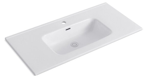 KAMALU - Lavabo da incasso 101cm ceramica bianca | Litos-K7100