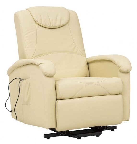 Poltrona Relax Elettrica Massaggiante 72x95/182x106/145 h cm in Similpelle Beige
