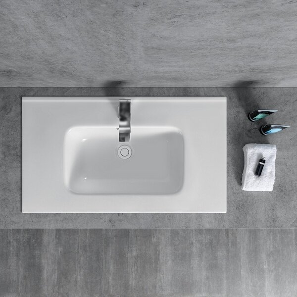 KAMALU - Lavabo da incasso 91cm in ceramica lucida | Litos-K7090