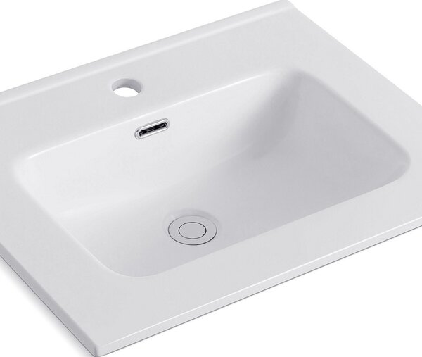 Lavabo incasso 60 cm per mobili in ceramica bianca | Litos-K7060 - KAMALU