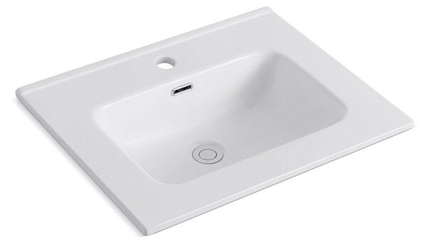 Lavabo incasso 60 cm per mobili in ceramica bianca | Litos-K7060 - KAMALU