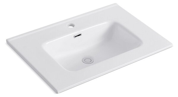 KAMALU - Lavabo da incasso 76cm per mobile in ceramica bianca |Litos-K7075