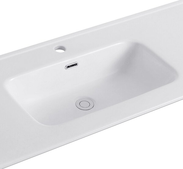 Lavabo da incasso per mobili 121 cm in ceramica bianca | Litos-K7012 - KAMALU