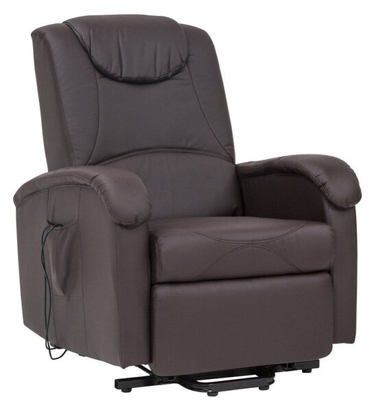 Poltrona Relax Elettrica Massaggiante 72x95/182x106/145 h cm in Similpelle Marrone