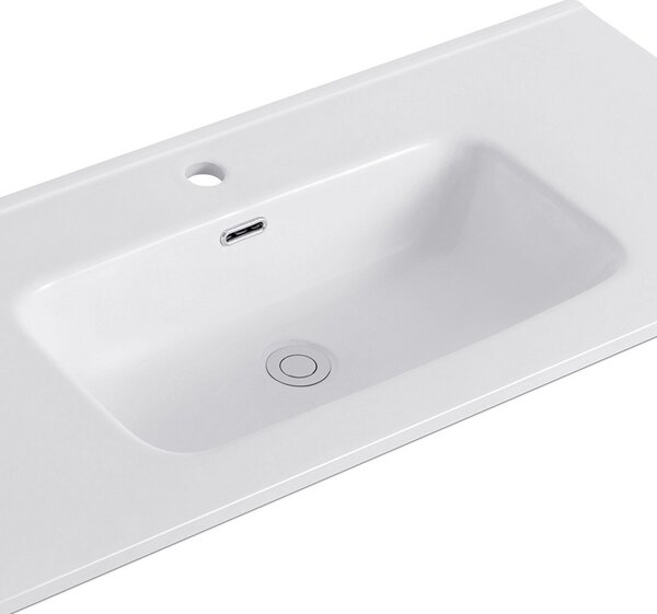 KAMALU - Lavabo da incasso 101cm ceramica bianca | Litos-K7100