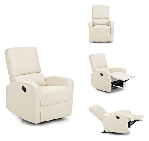 Poltrona Relax Reclinabile Manuale in Similpelle Camilla Crema